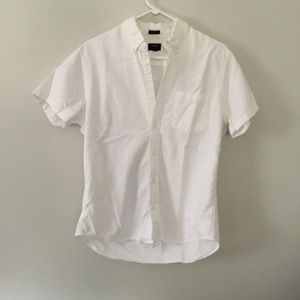 Mens Jcrew Factory white button up short sleeve